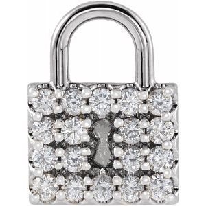 Platinum 14k Yellow Rose White Gold Diamond Lock Padlock Necklace – Bengjo