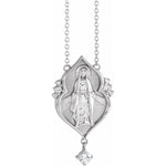 画像をギャラリービューアに読み込む, Platinum 14k Yellow Rose White Gold Sterling Silver Diamond Blessed Virgin Mary Miraculous Medal Necklace
