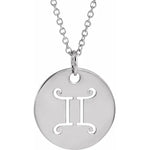 Load image into Gallery viewer, Platinum 14k Yellow Rose White Gold Sterling Silver Gemini Zodiac Horoscope Cut Out Round Disc Pendant Charm Necklace
