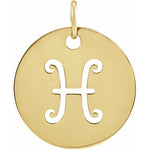 將圖片載入圖庫檢視器 Platinum 14k Yellow Rose White Gold Sterling Silver Pisces Zodiac Horoscope Cut Out Round Disc Pendant Charm Necklace
