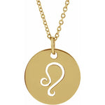 Charger l&#39;image dans la galerie, Platinum 14k Yellow Rose White Gold Sterling Silver Leo Zodiac Horoscope Cut Out Round Disc Pendant Charm Necklace
