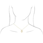 將圖片載入圖庫檢視器 Platinum 14k Yellow Rose White Gold Sterling Silver Circle Bar Modern Contemporary Minimalist Pendant Charm Necklace
