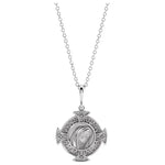 Load image into Gallery viewer, Platinum 14k Yellow Rose White Gold Sterling Silver Cross Virgin Mary Pendant Charm Necklace
