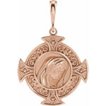 Charger l&#39;image dans la galerie, Platinum 14k Yellow Rose White Gold Sterling Silver Cross Virgin Mary Pendant Charm Necklace
