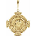 Загрузить изображение в средство просмотра галереи, Platinum 14k Yellow Rose White Gold Sterling Silver Cross Virgin Mary Pendant Charm Necklace
