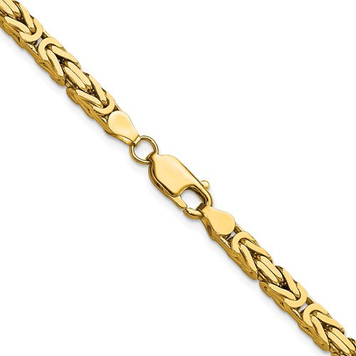 14K Yellow Gold 4mm Byzantine Bracelet Anklet Choker Necklace Pendant Chain