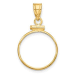 Lade das Bild in den Galerie-Viewer, 14K Yellow Gold for 15mm Coins or US $1 Dollar Type 2 Coin Holder Screw Top Bezel Pendant Charm
