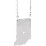 Load image into Gallery viewer, 14k Gold 10k Gold Silver Indiana State Heart Personalized City Necklace

