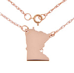 Load image into Gallery viewer, 14k Gold 10k Gold Silver Minnesota State Heart Personalized City Necklace
