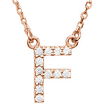 Load image into Gallery viewer, 14k Gold 1/8 CTW Diamond Alphabet Initial Letter F Necklace
