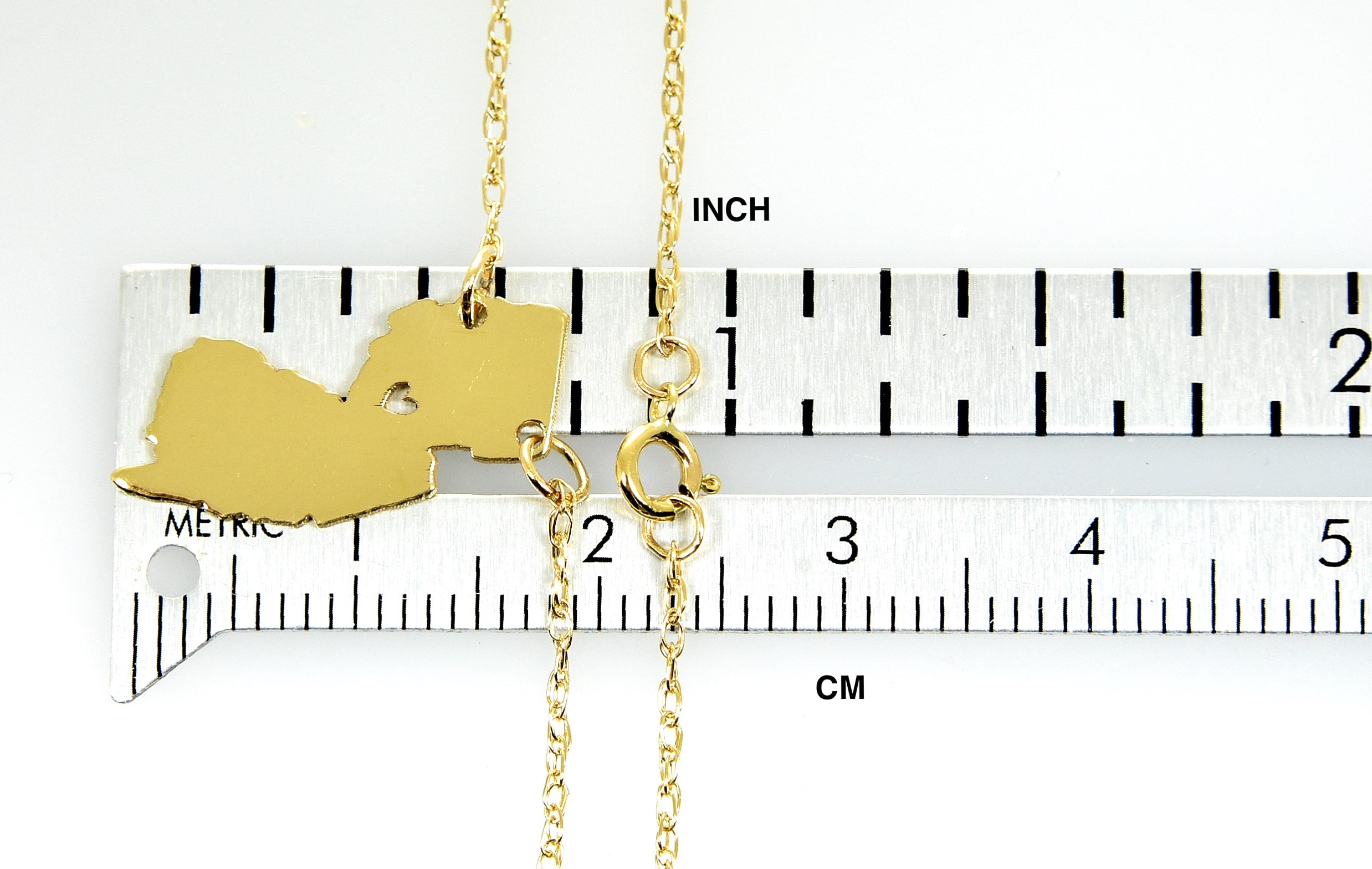 14k Gold 10k Gold Silver New Jersey State Heart Personalized City Necklace