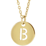 Load image into Gallery viewer, 14k Yellow Rose White Gold or Sterling Silver Block Letter B Initial Alphabet Pendant Charm Necklace
