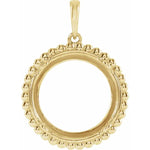 Carica l&#39;immagine nel visualizzatore di Gallery, Platinum 14K Yellow Rose White Gold Coin Holder for 13mm Coins or US $1 Dollar Mexican 2 Pesos Tab Back Frame Pendant Charm
