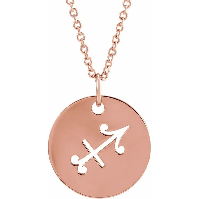 Sagittarius Zodiac Sign Coin Pendant Necklace | INXSKY
