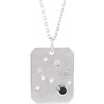 Load image into Gallery viewer, Platinum 14k Yellow Rose White Gold Sterling Silver Diamond and Black Spinel Aquarius Zodiac Horoscope Constellation Pendant Necklace
