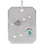 Load image into Gallery viewer, Platinum 14k Yellow Rose White Gold Sterling Silver Diamond and Aquamarine Cancer Zodiac Horoscope Constellation Pendant Necklace
