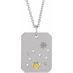 Load image into Gallery viewer, Platinum 14k Yellow Rose White Gold Sterling Silver Diamond Genuine Topaz Leo Zodiac Horoscope Constellation Pendant Necklace
