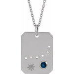 Load image into Gallery viewer, Platinum 14k Yellow Rose White Gold Sterling Silver Diamond Genuine Blue Sapphire Capricorn Zodiac Horoscope Constellation Pendant Necklace
