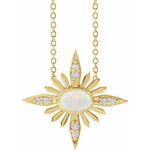 이미지를 갤러리 뷰어에 로드 , Platinum 14k Yellow Rose White Gold Sterling Silver Genuine Ethiopian Opal Diamond Star Celestial Cosmos Pendant Charm Necklace
