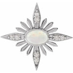 Load image into Gallery viewer, Platinum 14k Yellow Rose White Gold Sterling Silver Genuine Ethiopian Opal Diamond Star Celestial Cosmos Pendant Charm Necklace
