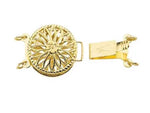 画像をギャラリービューアに読み込む, 14k Yellow White Gold Filigree Floral Single Double Strand Box Clasp for Bracelet Necklace Jewelry Findings Parts
