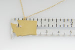 Lade das Bild in den Galerie-Viewer, 14k Gold 10k Gold Silver Washington WA State Map Diamond Personalized City Necklace
