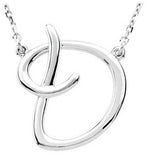 Load image into Gallery viewer, 14k Gold or Sterling Silver Script Letter D Initial Alphabet Necklace
