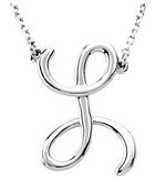 Load image into Gallery viewer, 14k Gold or Sterling Silver Script Letter L Initial Alphabet Necklace
