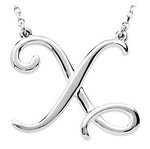Load image into Gallery viewer, 14k Gold or Sterling Silver Script Letter X Initial Alphabet Necklace
