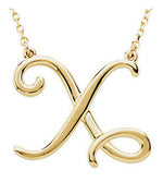 Afbeelding in Gallery-weergave laden, 14k Gold or Sterling Silver Script Letter X Initial Alphabet Necklace
