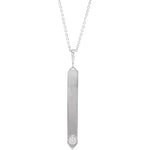 Lade das Bild in den Galerie-Viewer, Platinum 14k Yellow Rose White Gold Sterling Silver Diamond Vertical Bar Personalized Engraved Pendant Charm Necklace
