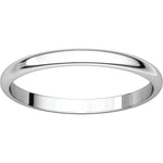 Cargar imagen en el visor de la galería, Platinum 2mm Wedding Ring Band Half Round Light
