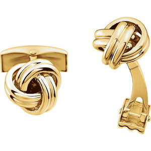 14k Yellow Gold or 14k White Gold 12mm Knot Cufflinks Cuff Links