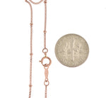 Carregar imagem no visualizador da galeria, 14k Yellow Rose White Gold 1mm Solid Beaded Bracelet Anklet Necklace Chain
