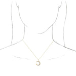 Carregar imagem no visualizador da galeria, Platinum 14k Yellow Rose White Gold Diamond Crescent Moon Celestial Pendant Charm Necklace
