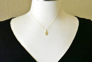 Platinum or 14k Yellow Rose White Gold Hamsa Pendant Charm Necklace