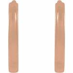 將圖片載入圖庫檢視器 Platinum 14K Solid Yellow Rose White Gold 10mm Classic Round Huggie Hinged Hoop Earrings Made to Order
