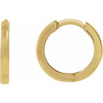 Carregar imagem no visualizador da galeria, Platinum 14K Solid Yellow Rose White Gold 10mm Classic Round Huggie Hinged Hoop Earrings Made to Order
