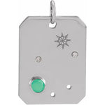 Load image into Gallery viewer, Platinum 14k Yellow Rose White Gold Sterling Silver Diamond Natural Chrysoprase Libra Zodiac Horoscope Constellation Pendant Necklace
