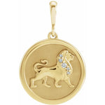 Load image into Gallery viewer, Platinum 14k Yellow Rose White Gold Genuine Diamond Lion Medallion Pendant Charm Necklace
