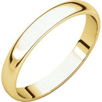 將圖片載入圖庫檢視器 14k Yellow Gold 3mm Wedding Band Ring Half Round Light
