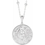画像をギャラリービューアに読み込む, Platinum 14k Yellow Rose White Gold Athena Greek Goddess Pendant Charm Necklace

