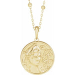 將圖片載入圖庫檢視器 Platinum 14k Yellow Rose White Gold Athena Greek Goddess Pendant Charm Necklace
