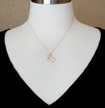Load image into Gallery viewer, 14k Gold or Sterling Silver .03 CTW Diamond Script Letter M Initial Necklace
