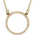 画像をギャラリービューアに読み込む, 14k Yellow White Rose Gold 1/6 CTW Diamond 13mm Circle Necklace
