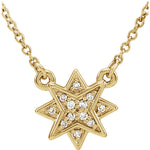 Load image into Gallery viewer, 14K Yellow White Rose Gold .04 CTW Diamond Star Starburst Necklace
