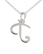 Load image into Gallery viewer, 14k Gold or Sterling Silver .03 CTW Diamond Script Letter P Initial Necklace
