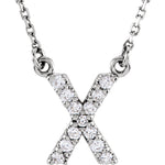 Load image into Gallery viewer, 14k Gold 1/8 CTW Diamond Alphabet Initial Letter X Necklace
