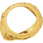 Indlæs billede til gallerivisning 14K Yellow Gold Coin Holder Ring Mounting for 18mm Coins United States US $2.50 Dollar 1/10 oz Chinese Panda Prong Set
