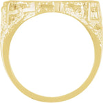 Indlæs billede til gallerivisning 14K Yellow Gold Coin Holder Ring Mounting for 18mm Coins United States US $2.50 Dollar 1/10 oz Chinese Panda Prong Set
